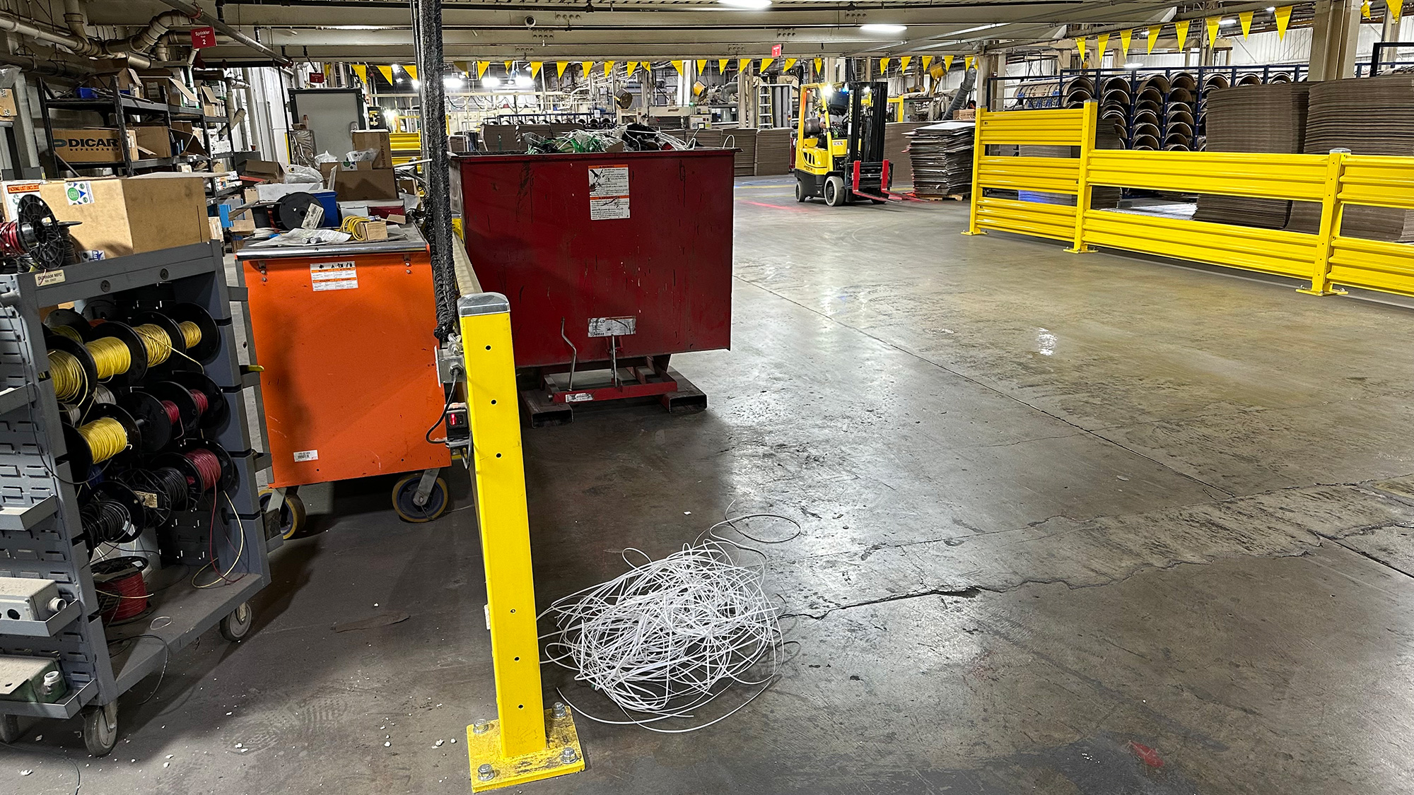 Pile-up-the-banding-material-to-clean-up-later